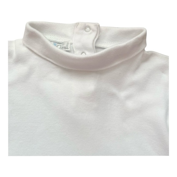 Petit Ami casual white turtleneck Girl 12 Mo long sleeves button cotton blend - Picture 3 of 9